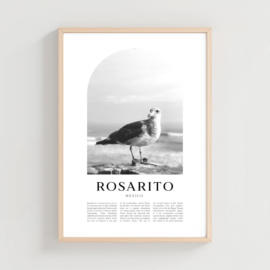 Rosarito Travel Poster Print Wall Art Mexico City Gift Decor Na236m