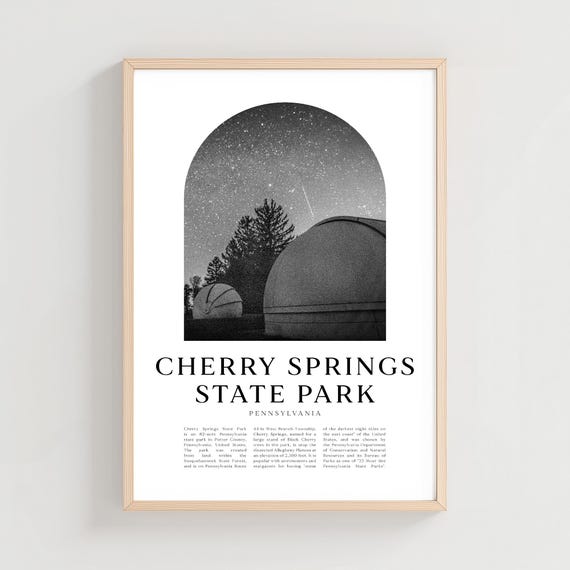 Cherry Springs State Park Travel Poster Print Wall Art Printpennsylvania Decor Na312m