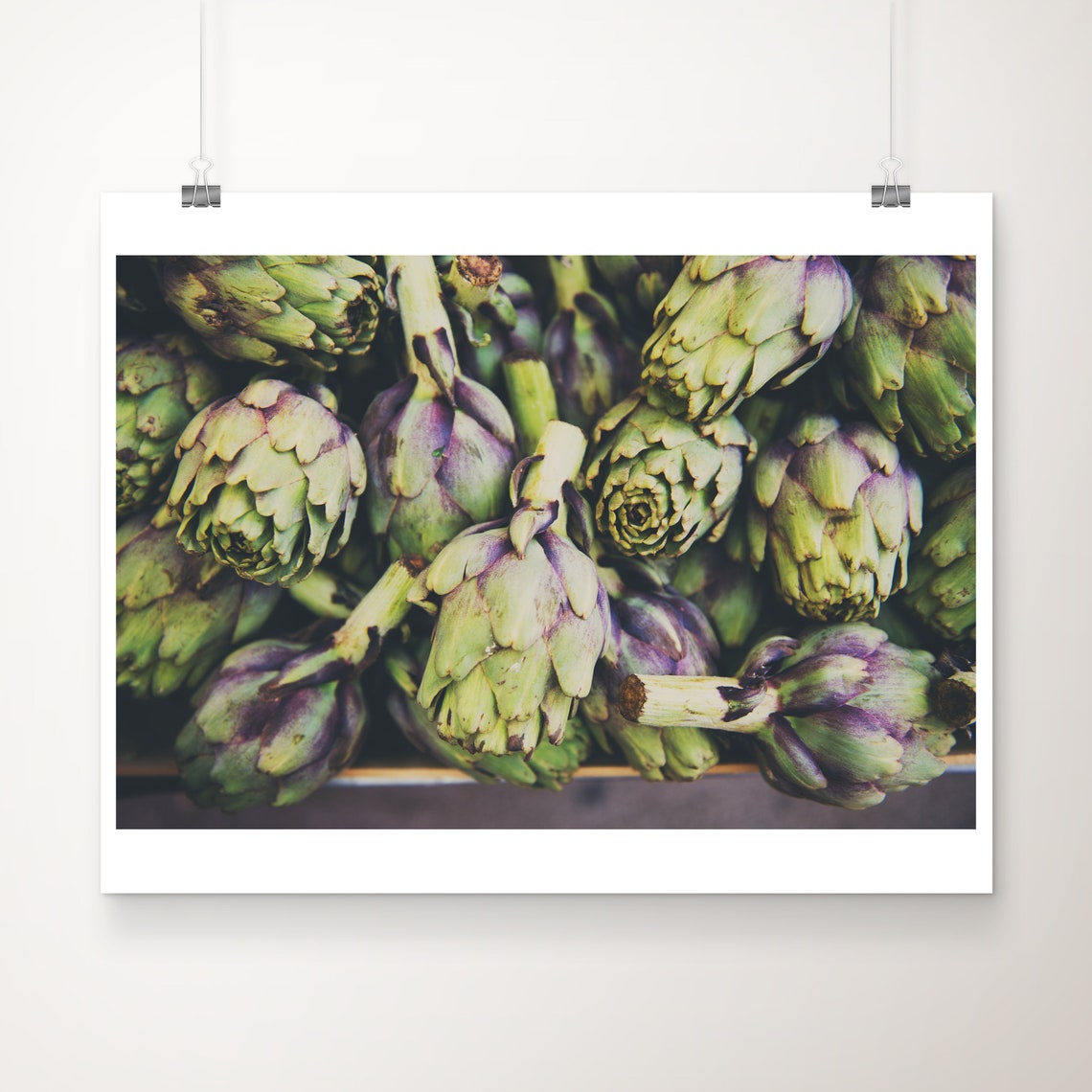 Fresh Artichoke Close Up Photograph French Market Kitchen Poster