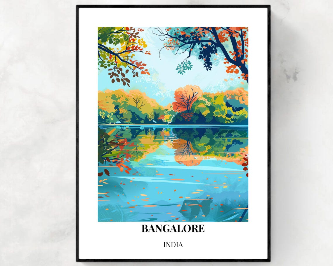 Ulsoor Lake Travel Print Wall Art Bangalore India City Print Ulsoor Lake Travel Gift Ulsoor Lake Poster Travel Gift