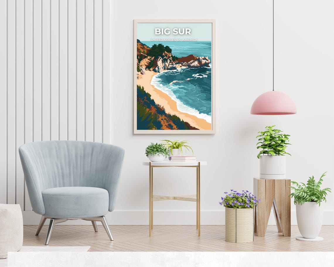 Big Sur Travel Print Wall Art Big Sur United States City Print Big Sur Travel Gift Big Sur City Poster Travel Gift - Image 2