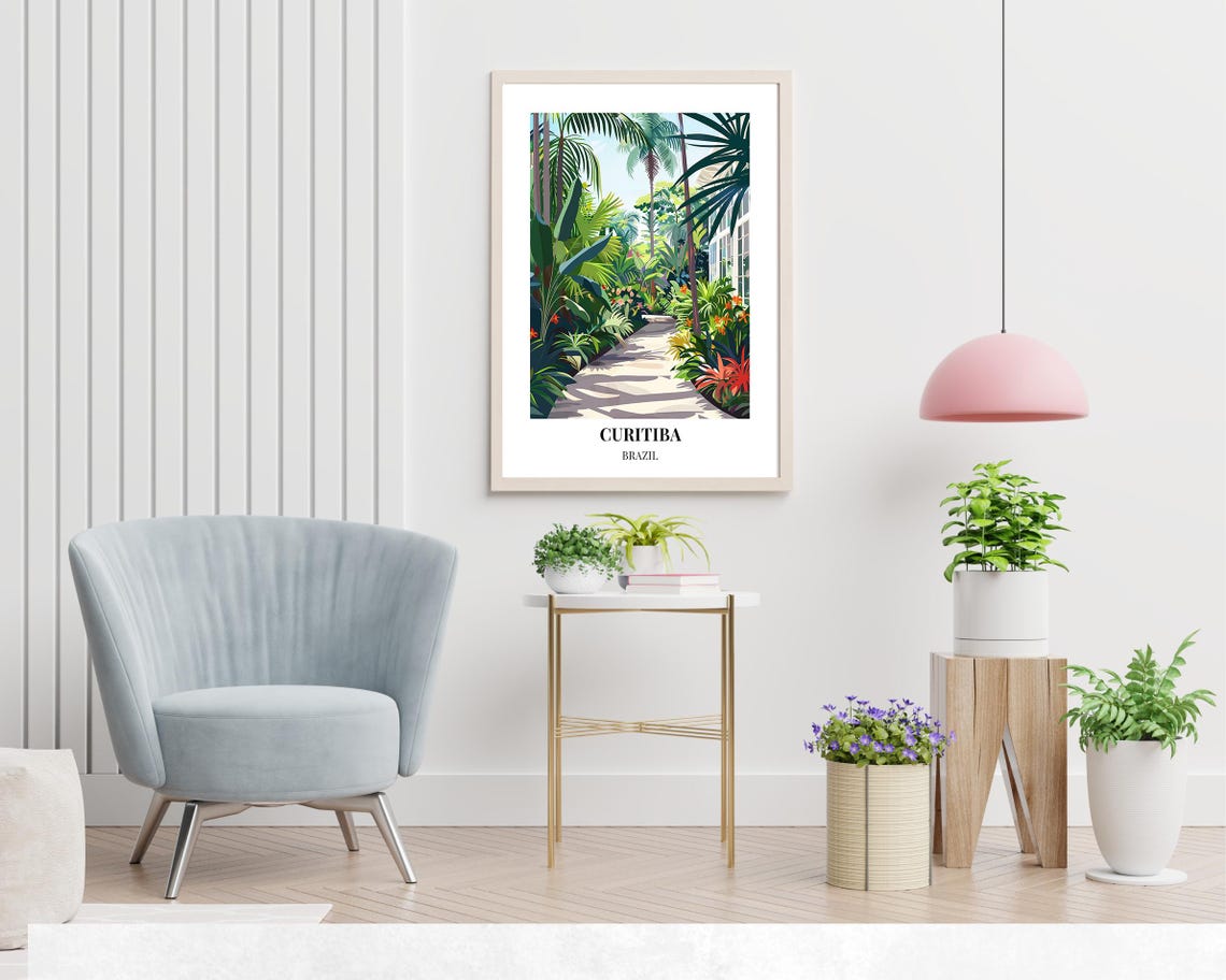 Botanical Garden Of Curitiba Travel Print Wall Art Curitiba Brazil City Print Botanical Garden Of Curitiba Travel Gift - Image 2