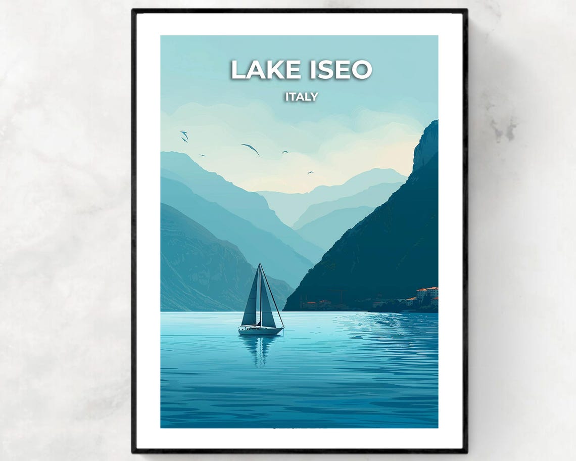 Lake Iseo Italy Travel Print Wall Art Lake Iseo Italy City Print Lake Iseo Italy Travel Gift Lake Iseo Italy Poster Travel Gift