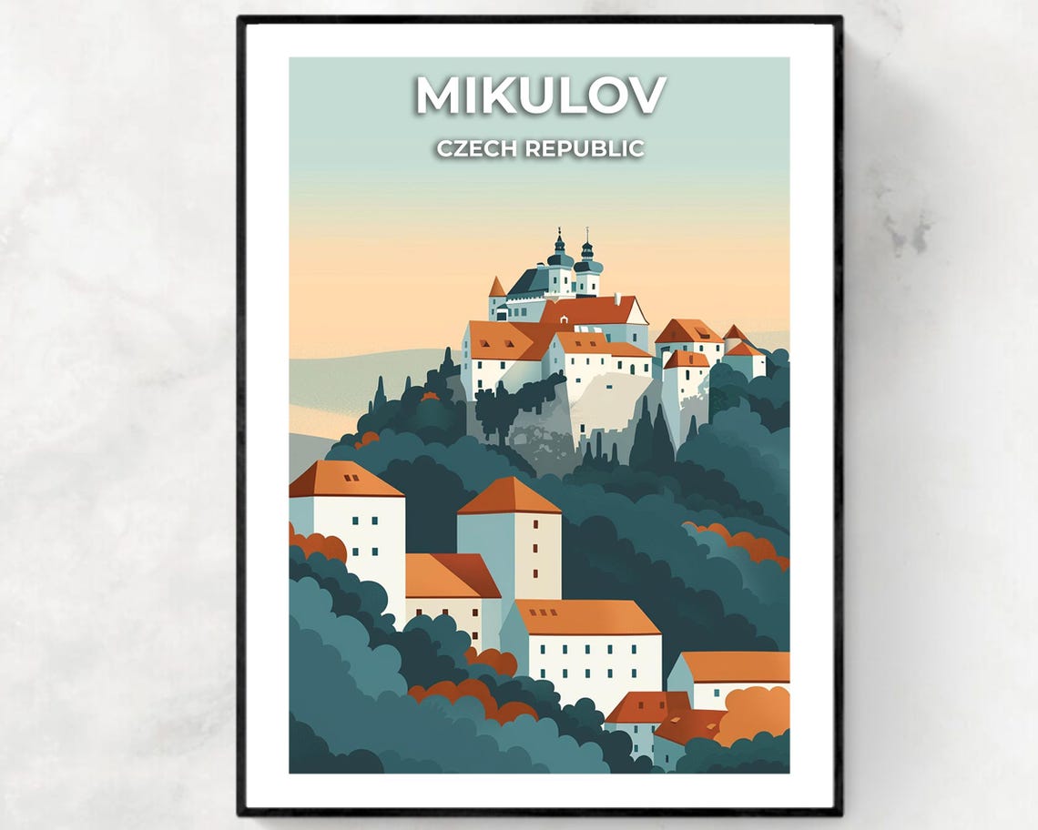 Mikulov Castle Travel Print Wall Art Mikulov Czech Republic City Print Mikulov Castle Travel Gift Mikulov Castle Poster Travel Gift