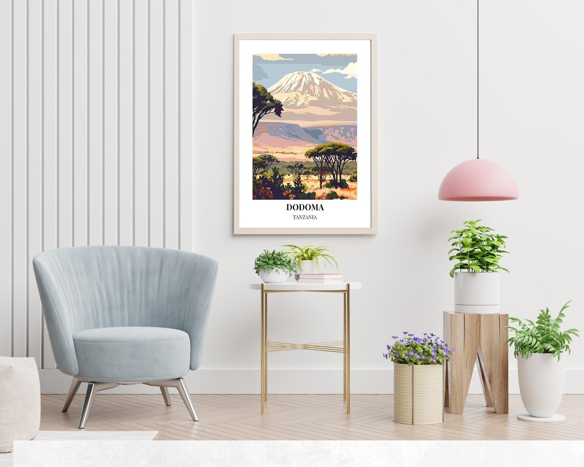 Dodoma Travel Print Wall Art Dodoma Tanzania City Print Dodoma Travel Gift Dodoma City Poster Travel Gift Wall Art - Image 2