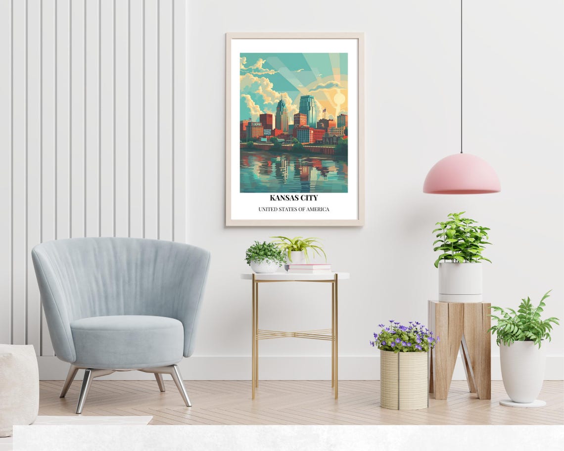 Kansas City United States Travel Print Wall Art Kansas City United States City Print Kansas City United States Travel Gift Wall Art - Image 2