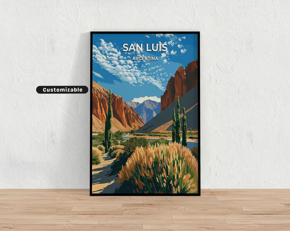 San Luis Argentina Travel Poster Custom Wall Art