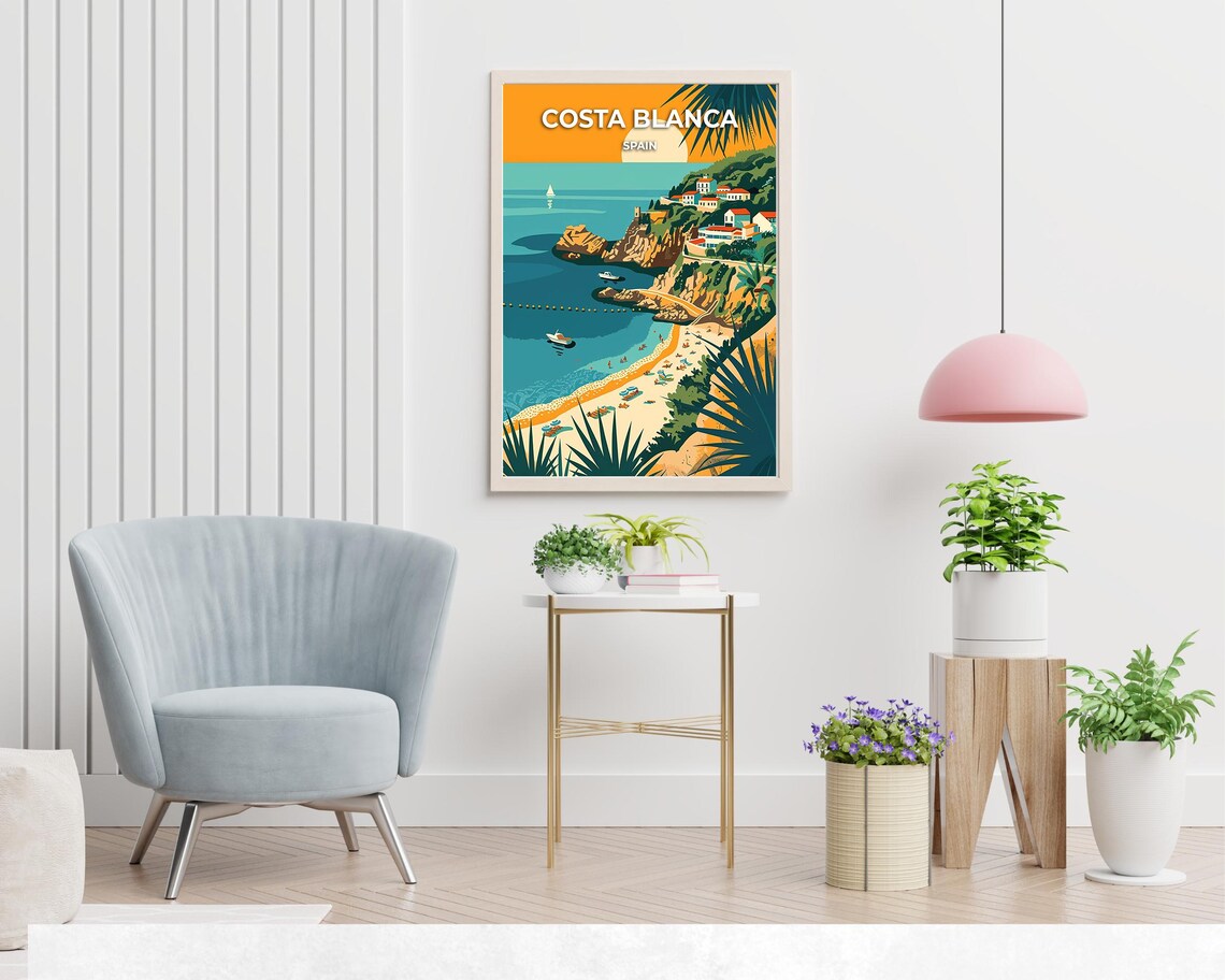 Costa Blanca Spain Travel Print Wall Art Costa Blanca Spain City Print Costa Blanca Spain Travel Gift Costa Blanca Spain Poster - Image 2