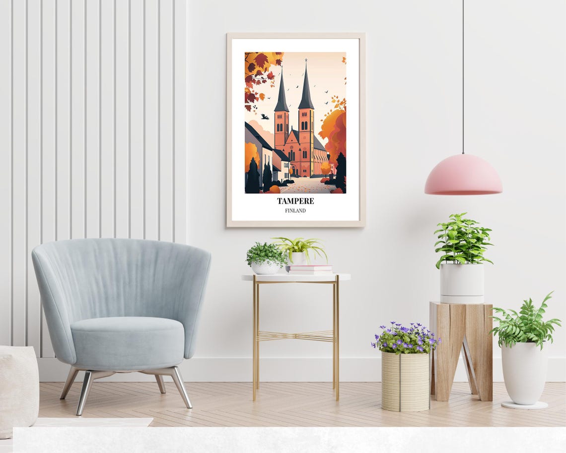 Tampere Cathedral Travel Print Wall Art Tampere Finland City Print Tampere Cathedral Travel Gift Tampere Cathedral Poster Travel Gift - Image 2