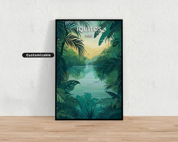 Iquitos Peru Travel Poster Custom Wall Art