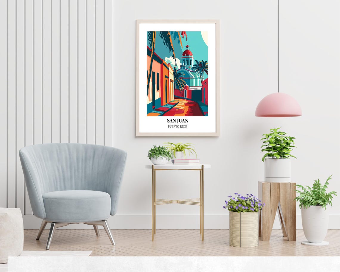 Old San Juan Travel Print Wall Art San Juan Puerto Rico City Print Old San Juan Travel Gift Old San Juan Poster - Image 2