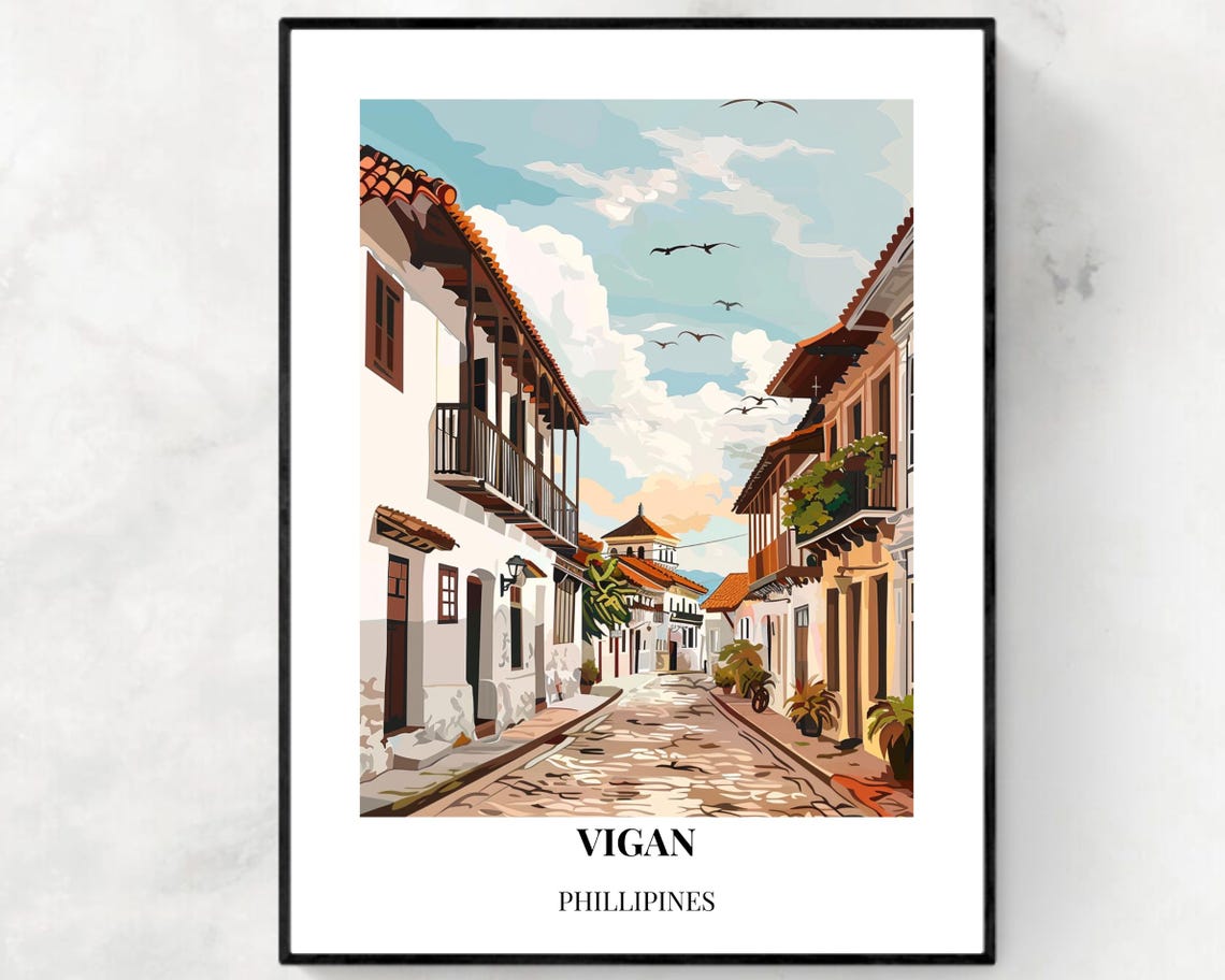 Calle Crisologo Travel Print Wall Art Vigan Philippines City Print Calle Crisologo Travel Gift Calle Crisologo Poster