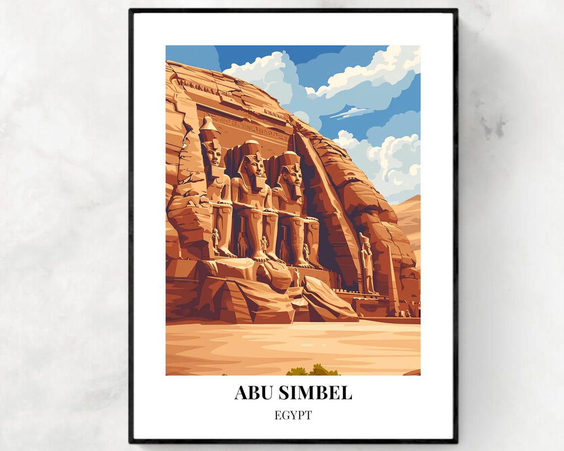 Abu Simbel Egypt Ancient Rock Temple Statues Daylight Poster