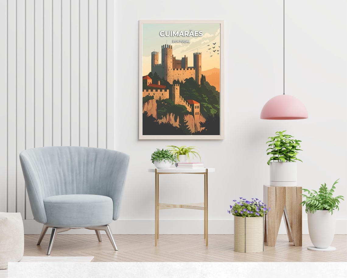Guimares Castle Travel Print Wall Art Guimares Portugal City Print Guimares Castle Travel Gift Guimares Castle Poster Wall Art - Image 2
