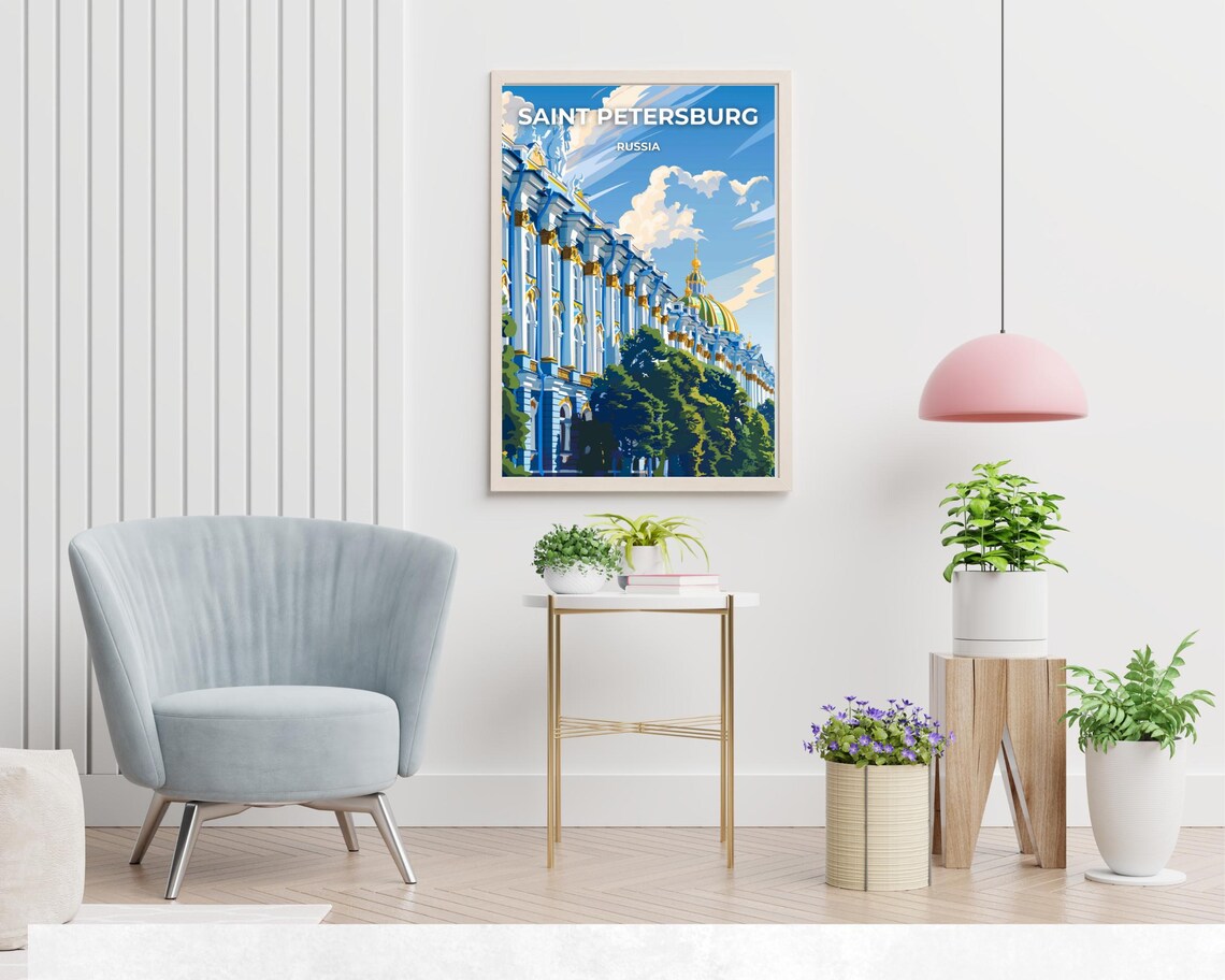 Saint Petersburg Russia Hermitage Palace Vintage Travel Poster - Image 2
