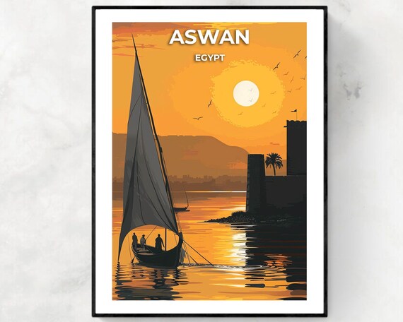 Aswan Egypt Travel Wall Art Poster Print
