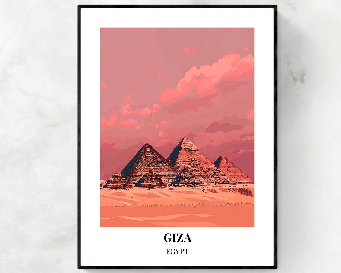 Giza Egypt Travel Wall Art Poster Print