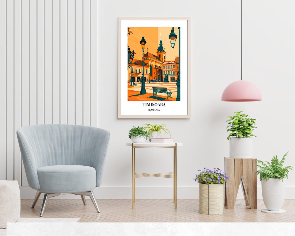 Timisoara Romania Union Square Warm Sunset Street View Poster - Image 2
