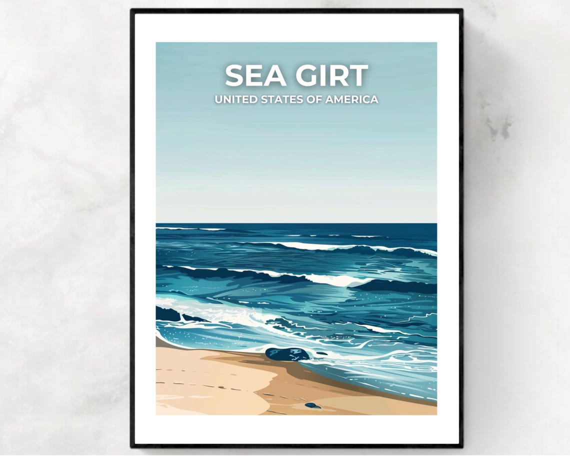 Sea Girt Travel Print Wall Art Sea Girt New Jersey City Print Sea Girt Travel Gift Sea Girt City Poster Travel Gift