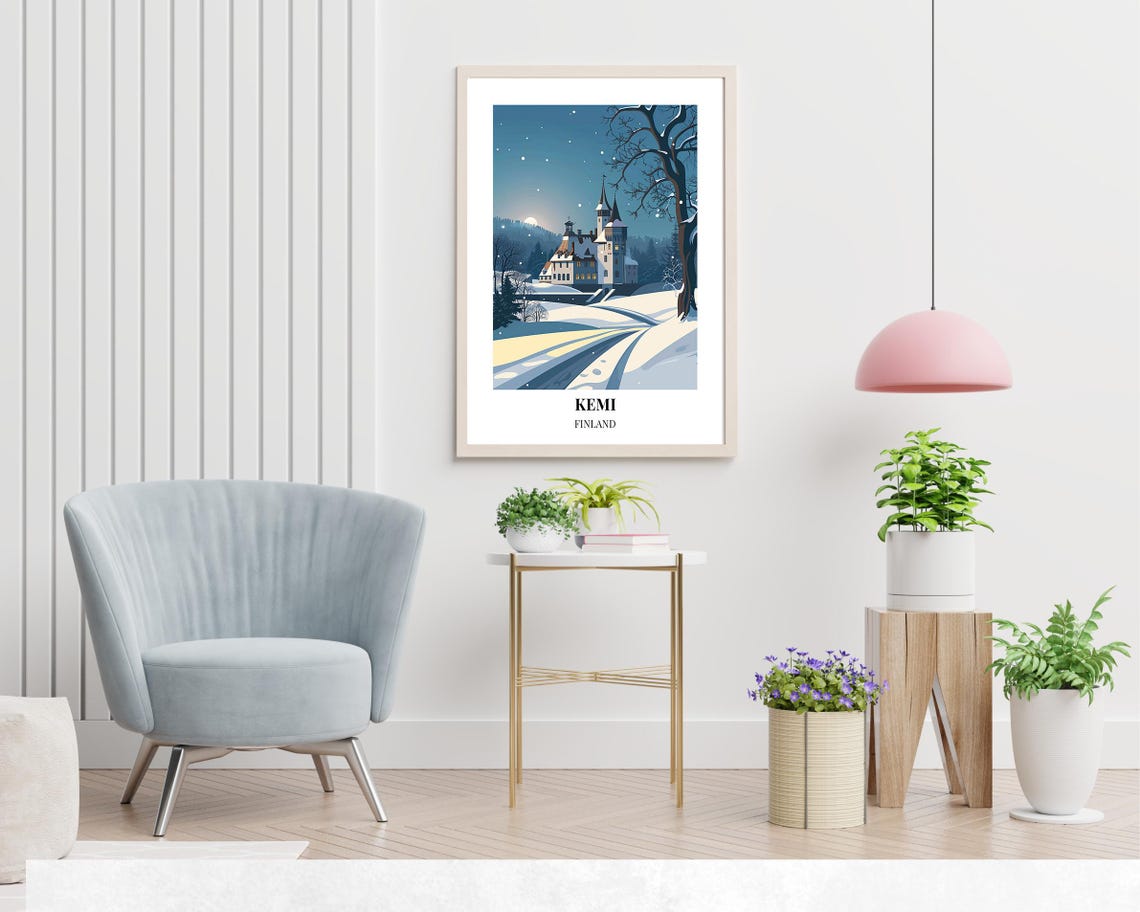 Snowcastle Of Kemi Travel Print Wall Art Kemi Finland City Print Snowcastle Of Kemi Travel Gift Snowcastle Of Kemi Poster Travel Gift - Image 2