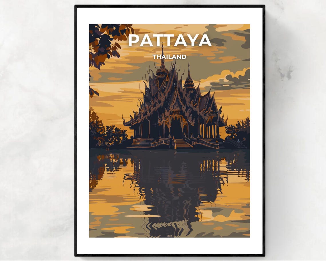Sanctuary Of Truth Travel Print Wall Art Pattaya Thailand City Print Sanctuary Of Truth Travel Gift Sanctuary Of Truth Poster Wall Art