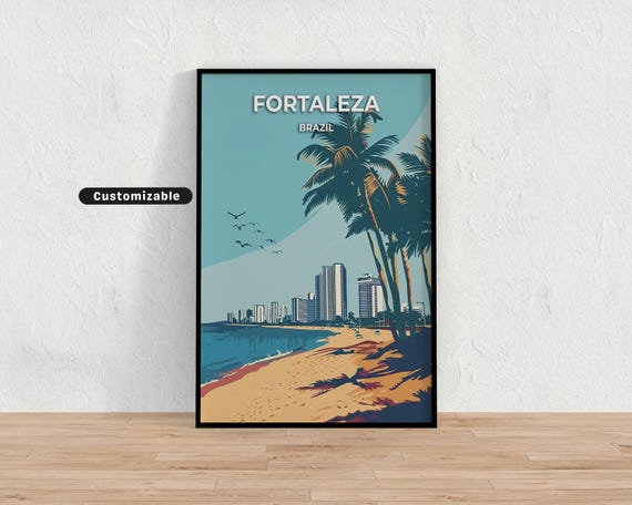 Fortaleza Brazil Travel Poster Custom Wall Art