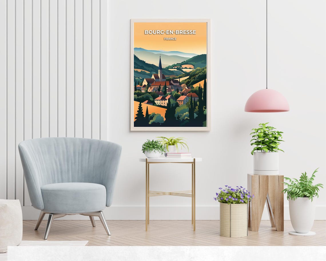 Bourg En Bresse Travel Print Wall Art Bourg En Bresse France City Print Bourg En Bresse Travel Gift Bourg En Bresse City Poster - Image 2
