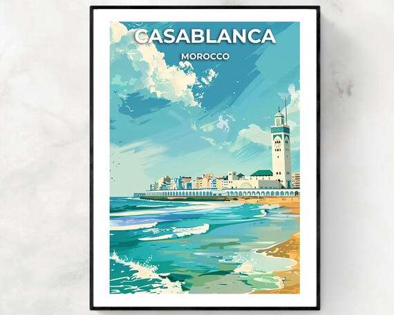 Casablanca Morocco Travel Wall Art Poster Print