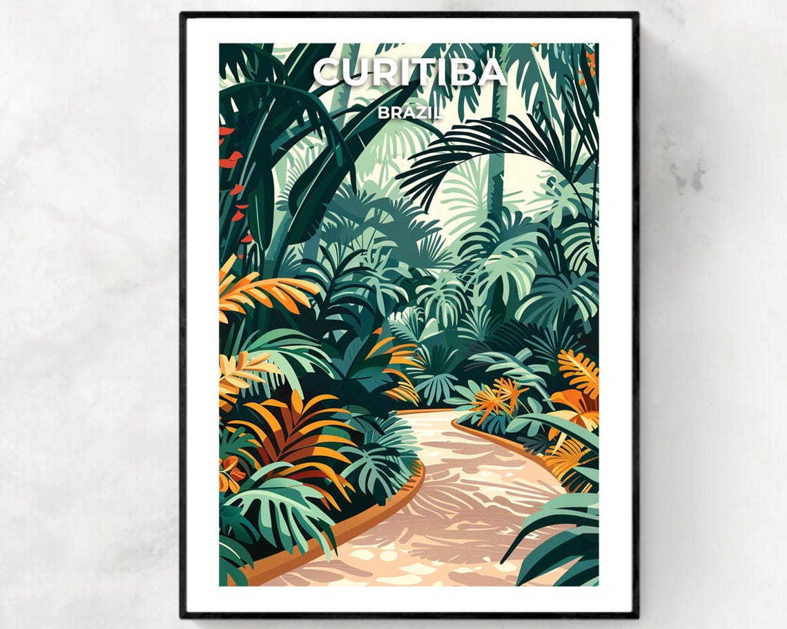 Botanical Garden Of Curitiba Travel Print Wall Art Curitiba Brazil City Print Botanical Garden Of Curitiba Travel Gift