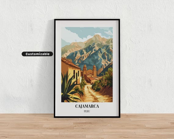 Cajamarca Peru Travel Poster Custom Wall Art