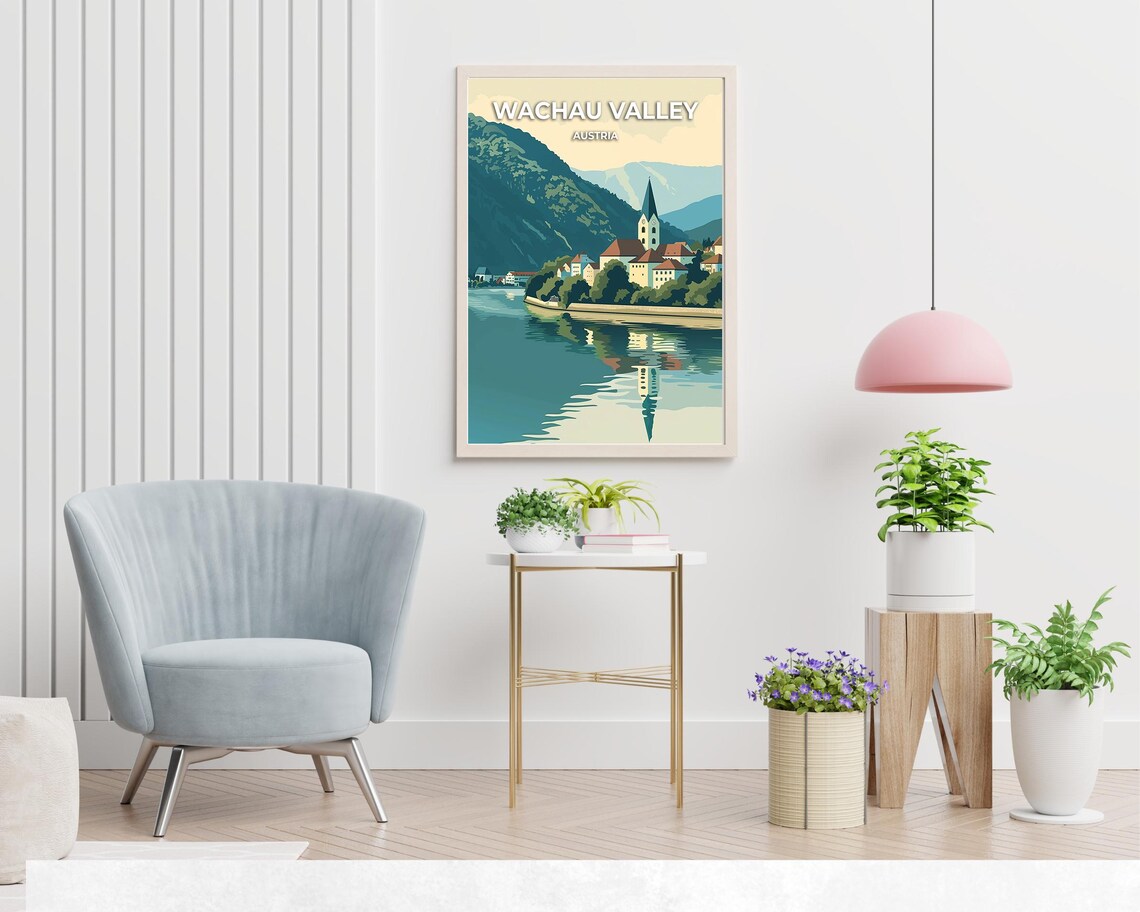 Wachau Valley Austria Riverside Village Church Danube Poster - Image 2