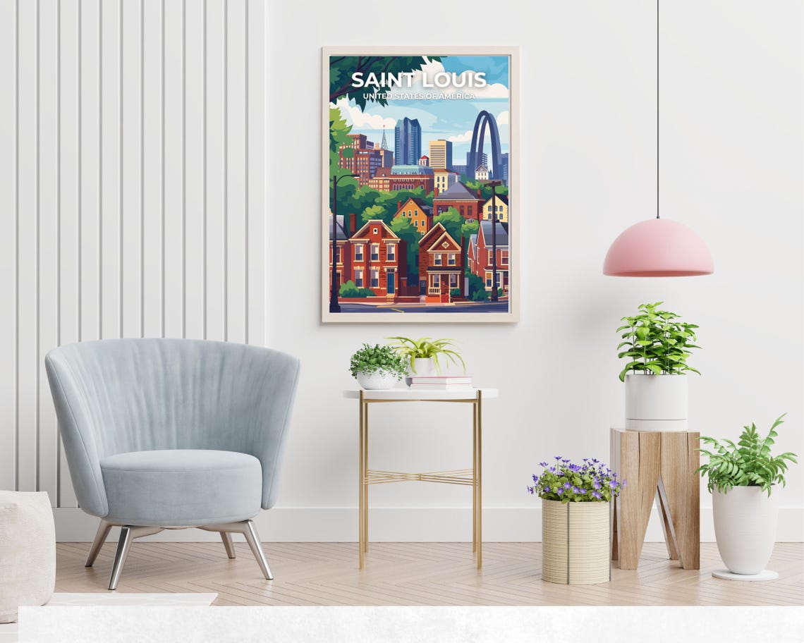 Saint Louis United States Travel Print Wall Art Saint Louis United States City Print Saint Louis United States Travel Gift Wall Art - Image 2