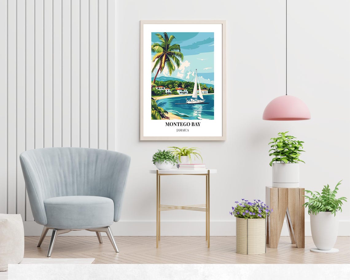Montego Bay Jamaica Travel Print Wall Art Montego Bay Jamaica City Print Montego Bay Jamaica Travel Gift Montego Bay Jamaica Poster - Image 2