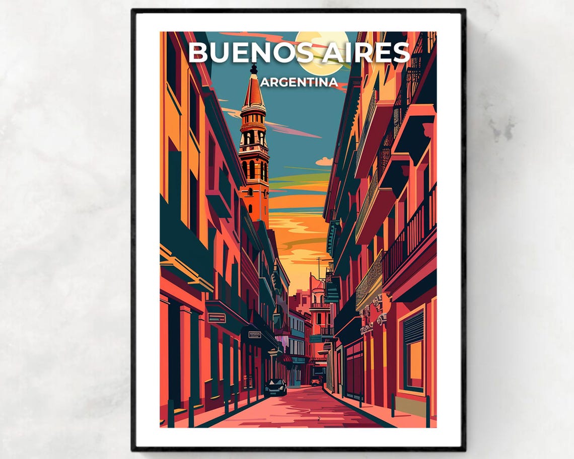 Buenos Aires Travel Print Wall Art Buenos Aires Argentina City Print Buenos Aires Travel Gift Buenos Aires City Poster Travel Gift