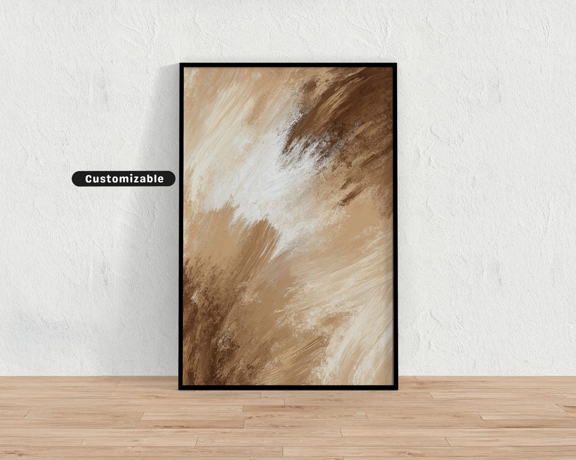 Beige Brushstroke Abstract Warm Neutral Minimalist Decor Poster