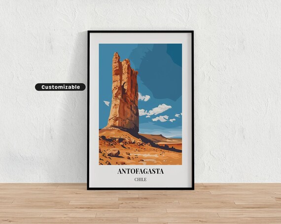 Antofagasta Chile Desert Rock Spire Tower Atacama Landscape Poster