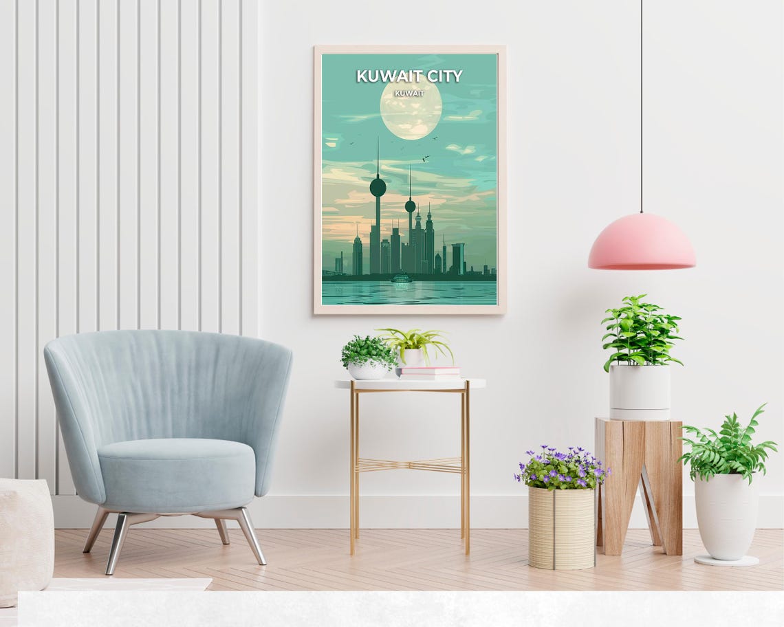 Kuwait City Travel Print Wall Art Kuwait City Kuwait City Print Kuwait City Travel Gift Kuwait City City Poster - Image 2