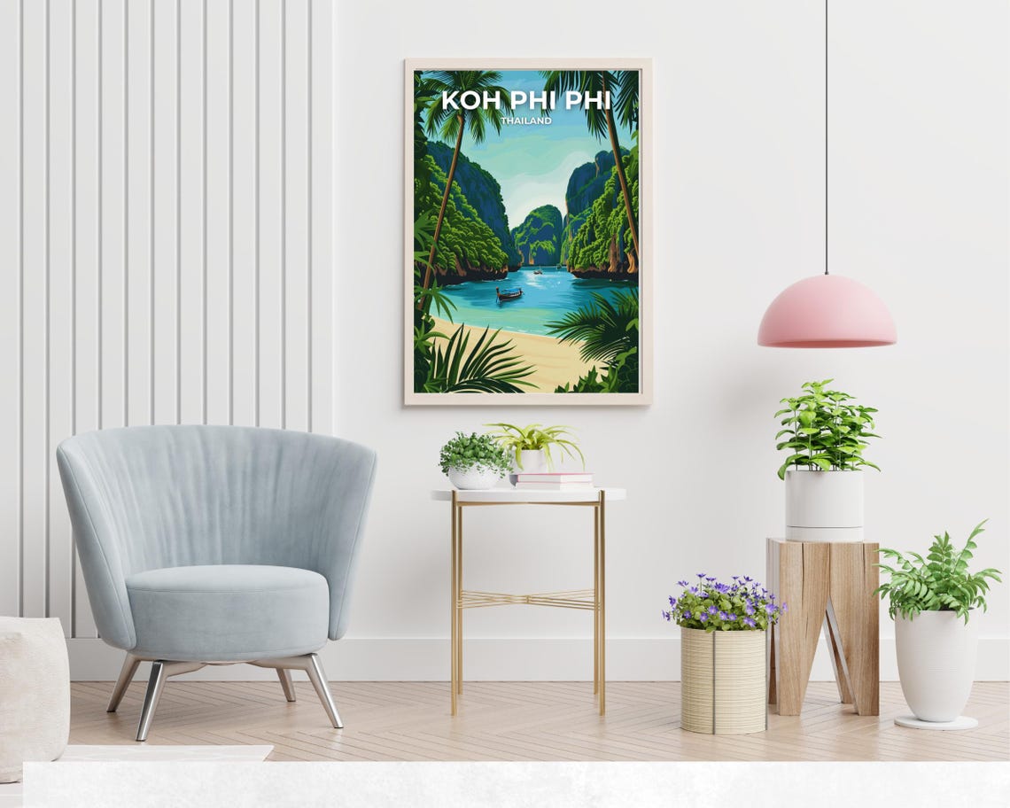 Koh Phi Phi Thailand Maya Bay Limestone Cliffs Daytime Poster - Image 2