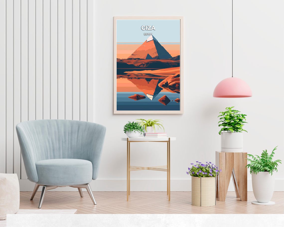 Giza Egypt Single Pyramid Desert Travel Poster for Travel Lovers - Image 2