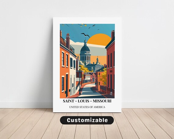 Saint Louis Missouri United States of America Capitol Dome Travel Art Poster