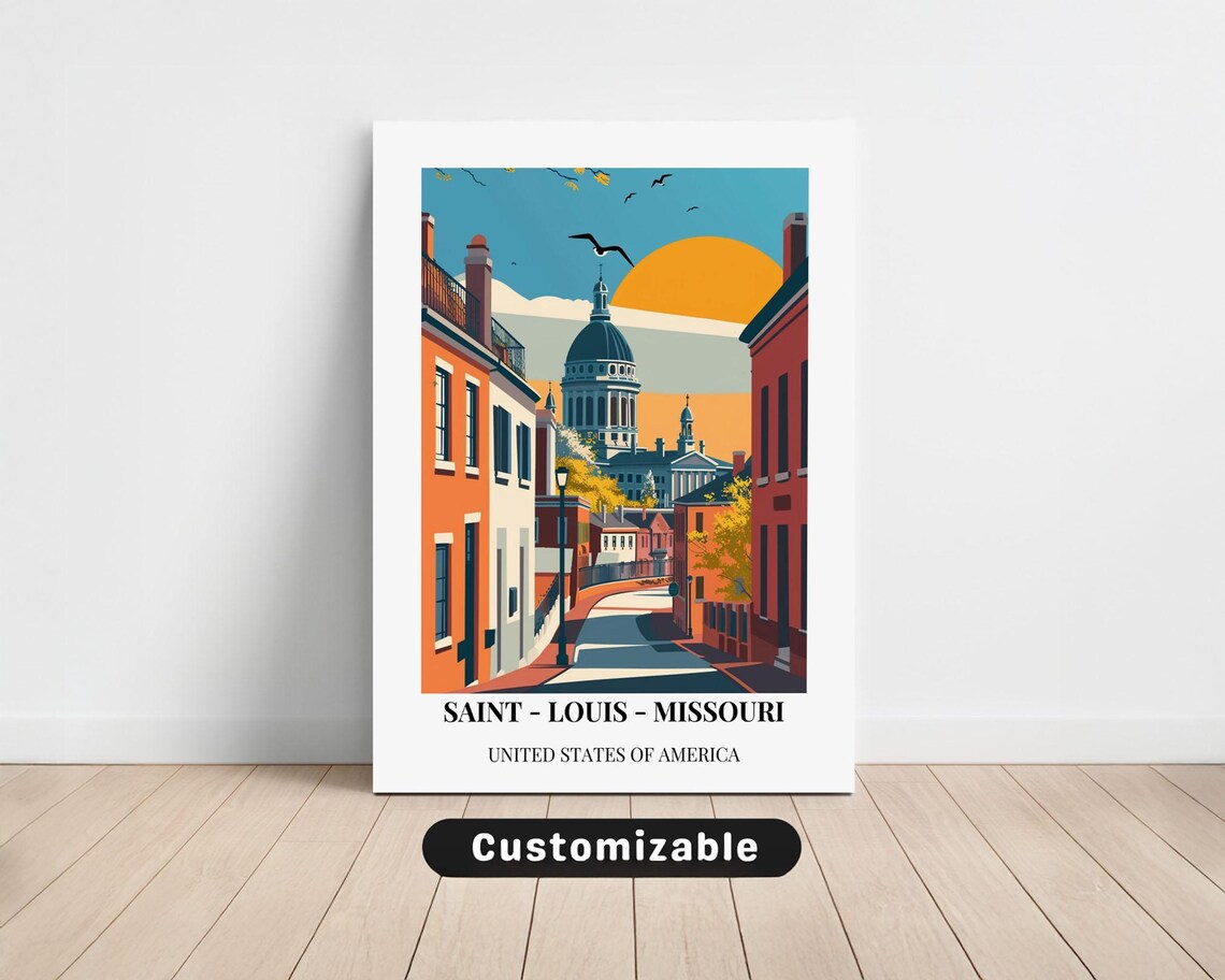 Saint Louis Missouri United States of America Capitol Dome Travel Art Poster