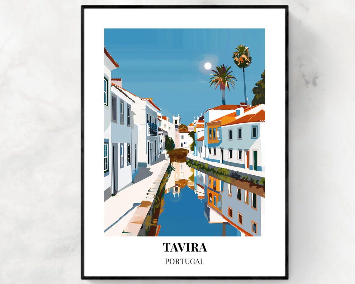 Tavira Island Travel Print Wall Art Tavira Portugal City Print Tavira Island Travel Gift Tavira Island Poster