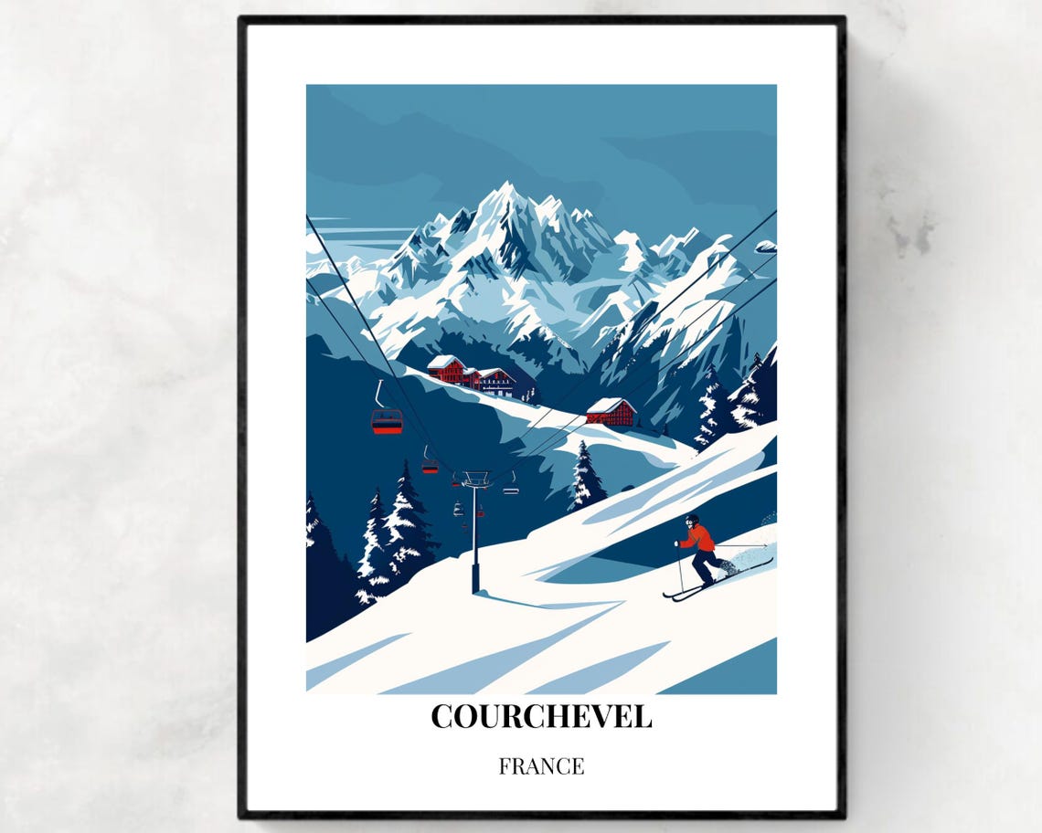Courchevel France Travel Print Wall Art Courchevel France City Print Courchevel France Travel Gift Courchevel France Poster