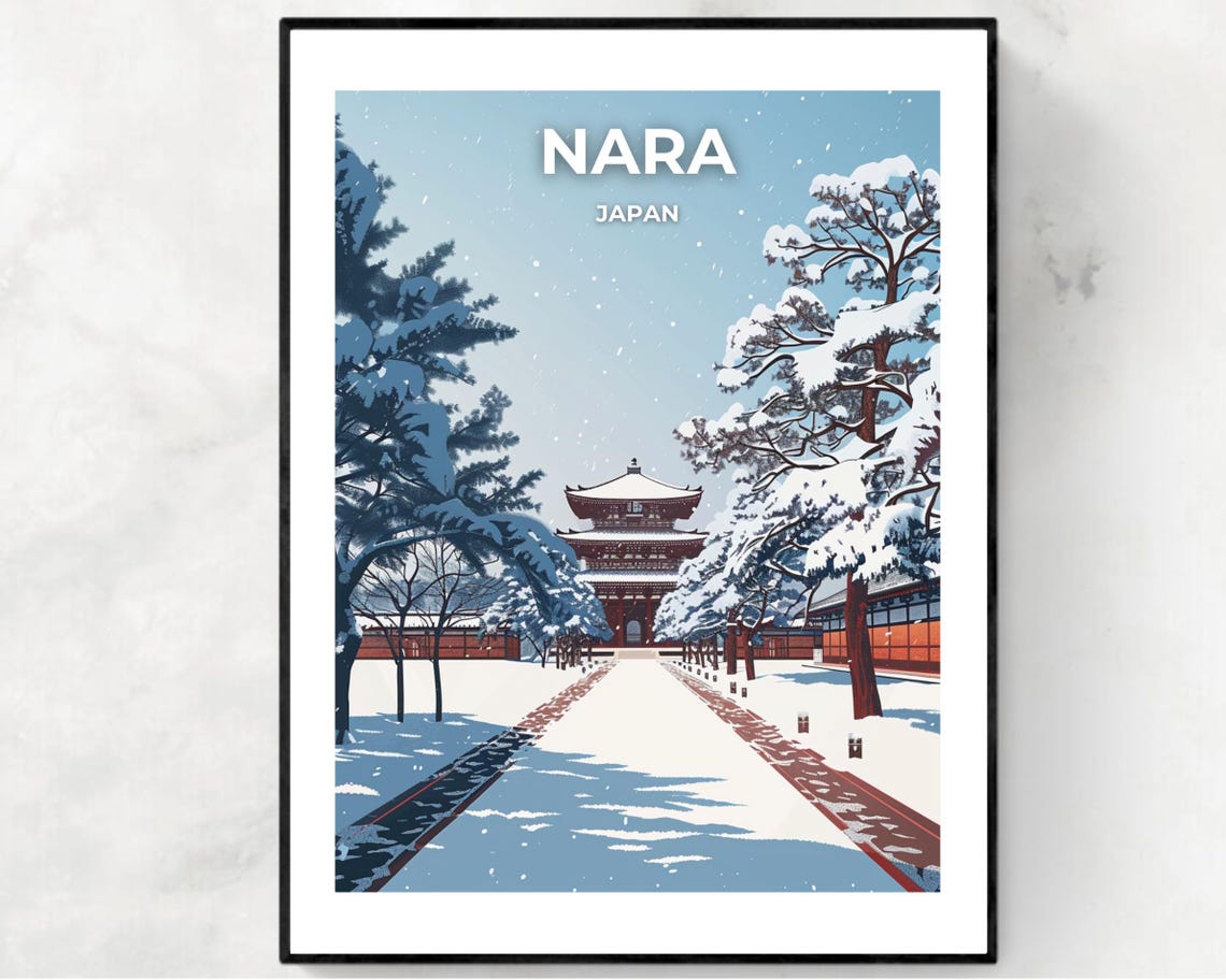 Todai Ji Temple Travel Print Wall Art Nara Japan City Print Todai Ji Temple Travel Gift Todai Ji Temple Poster