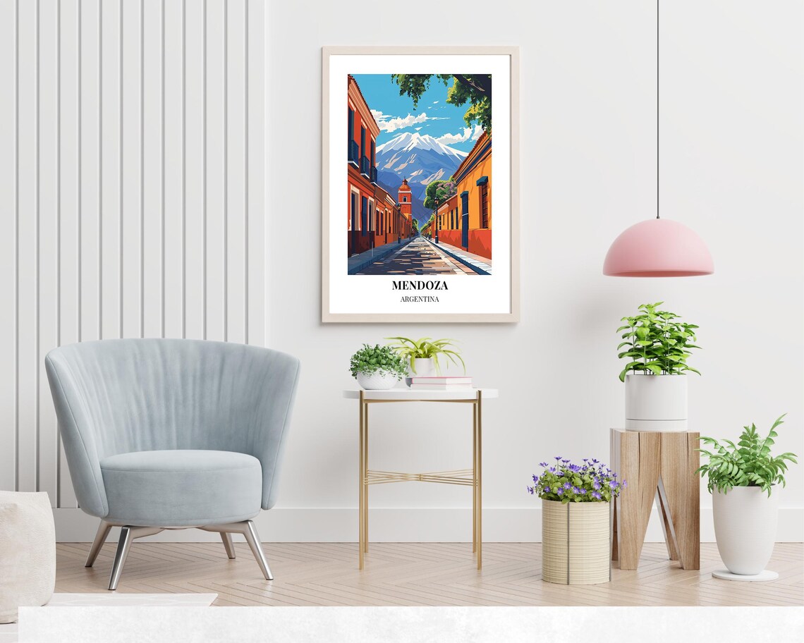 Mendoza Travel Print Wall Art Mendoza Argentina City Print Mendoza Travel Gift Mendoza City Poster Travel Gift - Image 2