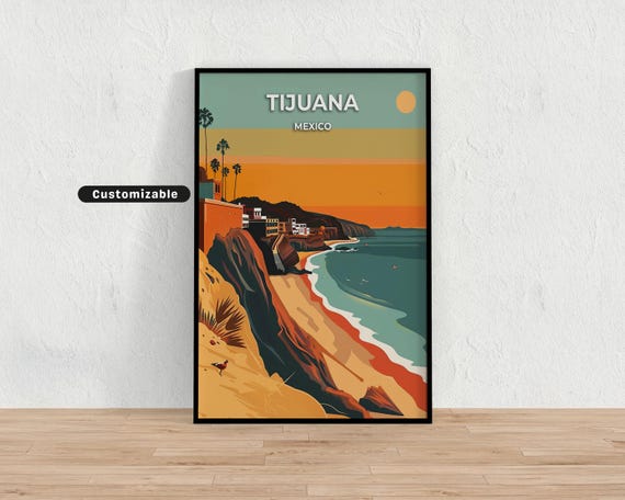 Tijuana Mexico Travel Poster Custom Wall Art