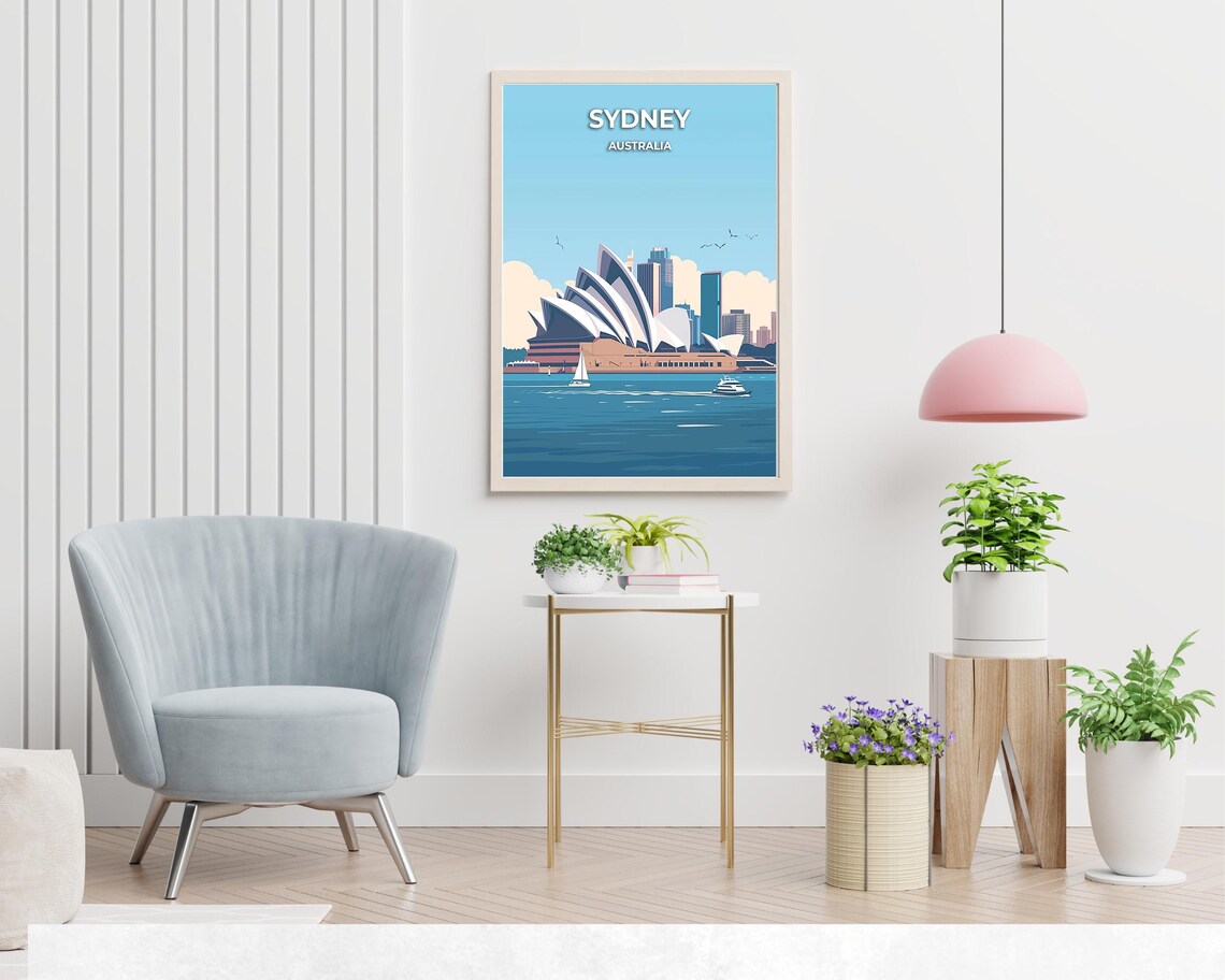 Sydney Opera House Bright Daytime Harbour Sailboats Travel Poster - Image 2