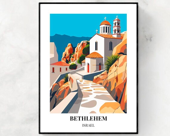 Bethlehem Israel White Chapel On A Rocky Hillside Path Poster