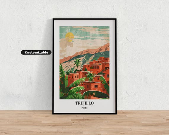Trujillo Peru Travel Poster Custom Wall Art