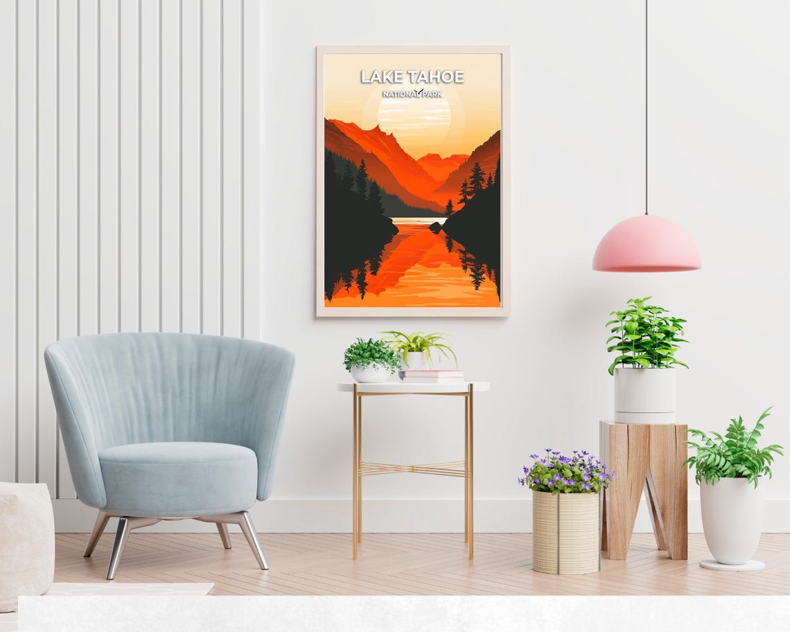 Lake Tahoe National Park Travel Print Wall Art Lake Tahoe National Park City Print Lake Tahoe National Park Travel Gift Lake Tahoe - Image 2